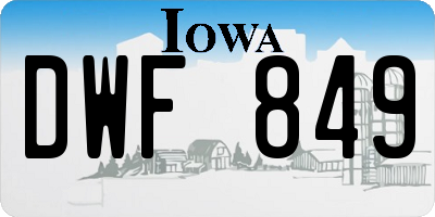 IA license plate DWF849