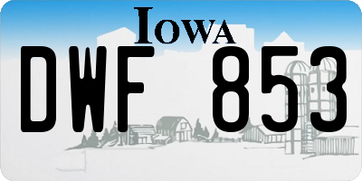 IA license plate DWF853