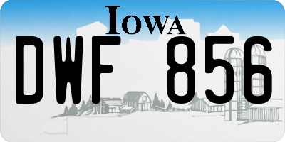 IA license plate DWF856