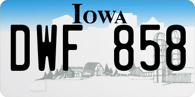 IA license plate DWF858