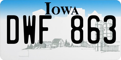 IA license plate DWF863