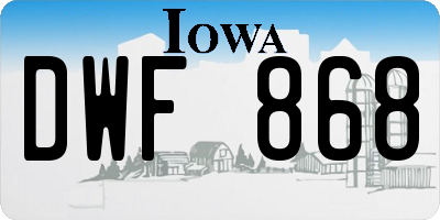 IA license plate DWF868