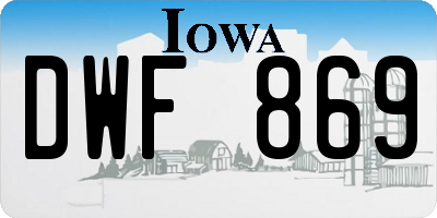 IA license plate DWF869