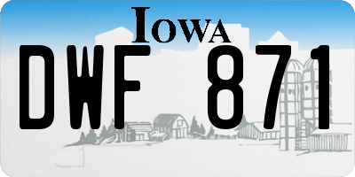 IA license plate DWF871