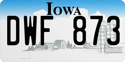 IA license plate DWF873