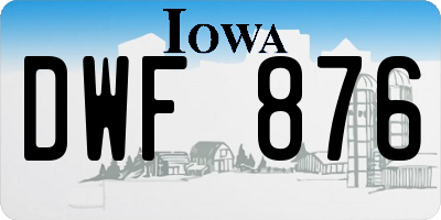 IA license plate DWF876