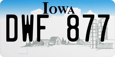 IA license plate DWF877