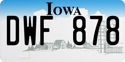 IA license plate DWF878