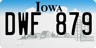IA license plate DWF879
