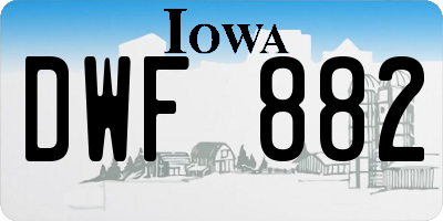 IA license plate DWF882