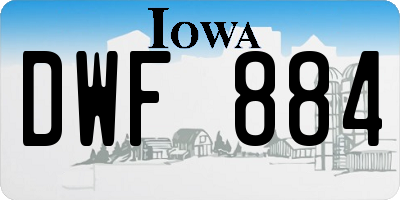 IA license plate DWF884