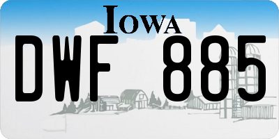 IA license plate DWF885
