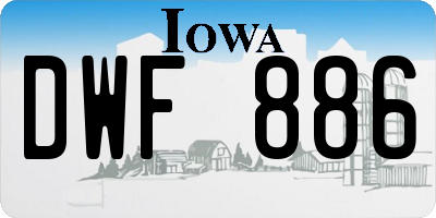 IA license plate DWF886