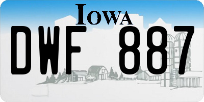 IA license plate DWF887