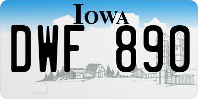 IA license plate DWF890