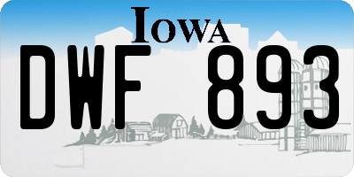 IA license plate DWF893