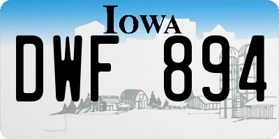IA license plate DWF894