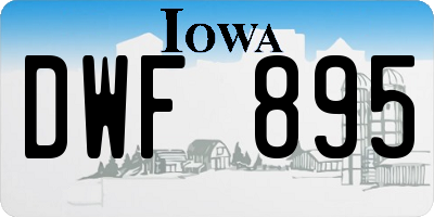IA license plate DWF895
