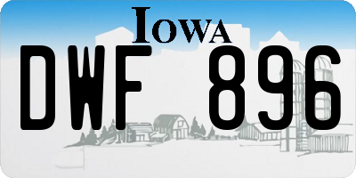IA license plate DWF896