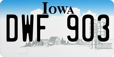 IA license plate DWF903