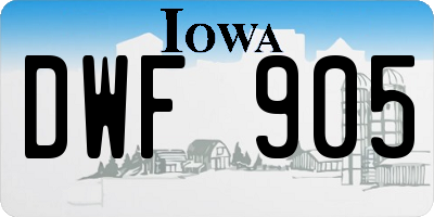 IA license plate DWF905