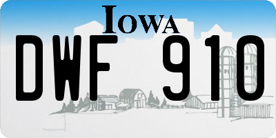 IA license plate DWF910