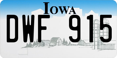 IA license plate DWF915