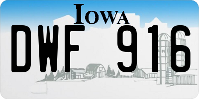 IA license plate DWF916