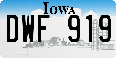 IA license plate DWF919