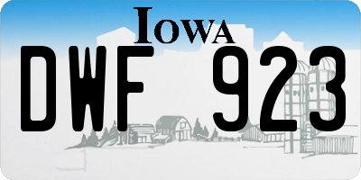 IA license plate DWF923