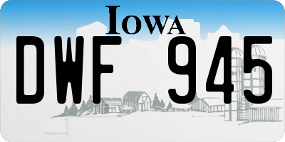 IA license plate DWF945