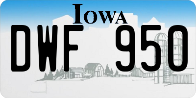 IA license plate DWF950