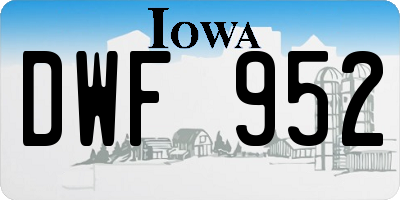 IA license plate DWF952