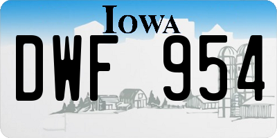 IA license plate DWF954