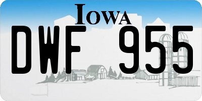 IA license plate DWF955