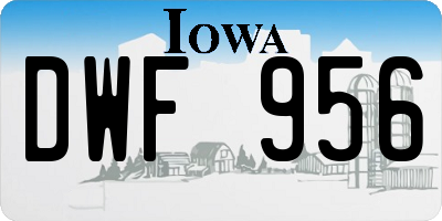 IA license plate DWF956
