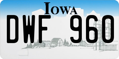 IA license plate DWF960