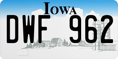 IA license plate DWF962
