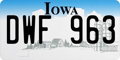 IA license plate DWF963