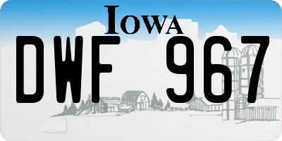 IA license plate DWF967