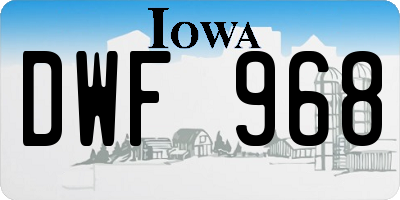 IA license plate DWF968