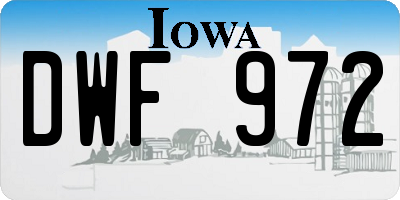 IA license plate DWF972