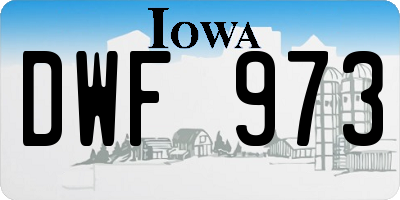 IA license plate DWF973