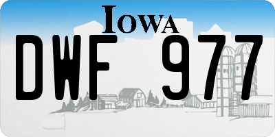 IA license plate DWF977