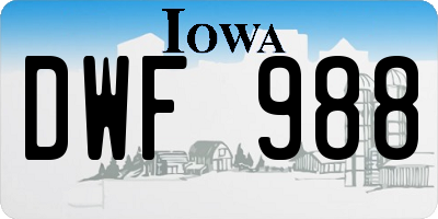 IA license plate DWF988