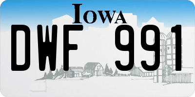IA license plate DWF991