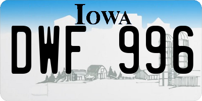 IA license plate DWF996