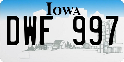 IA license plate DWF997