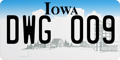 IA license plate DWG009