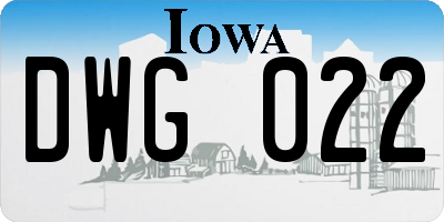 IA license plate DWG022